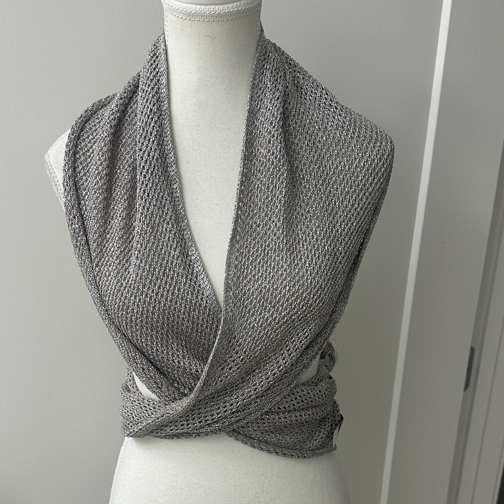 Missoni Smoking Scarf with Fringe RARE Silver - Picture 6 of 6